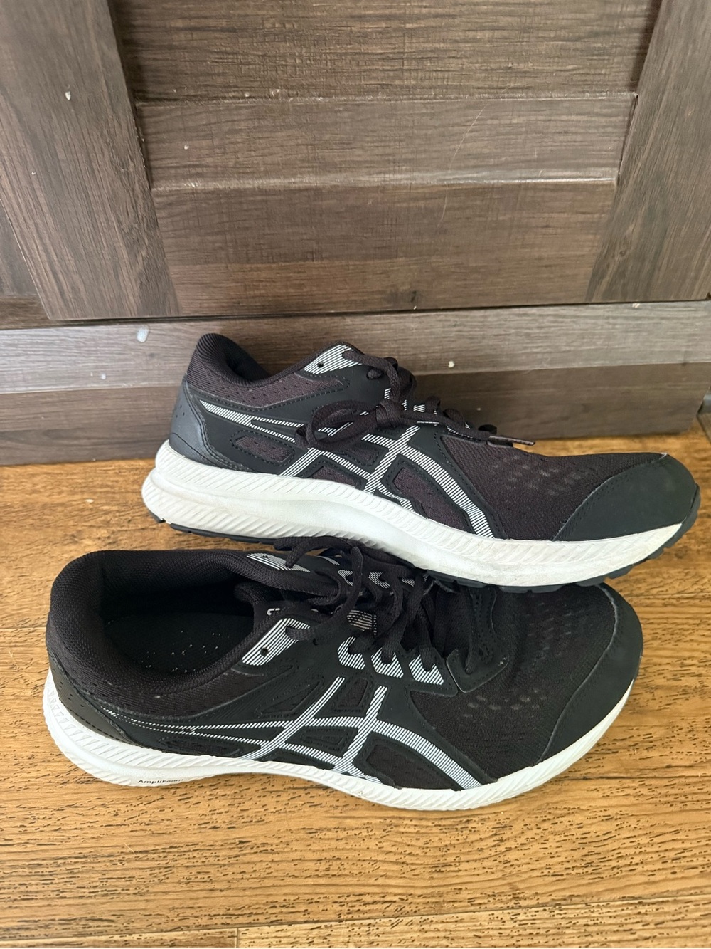 Asics Black and White Athletic Running Shoes